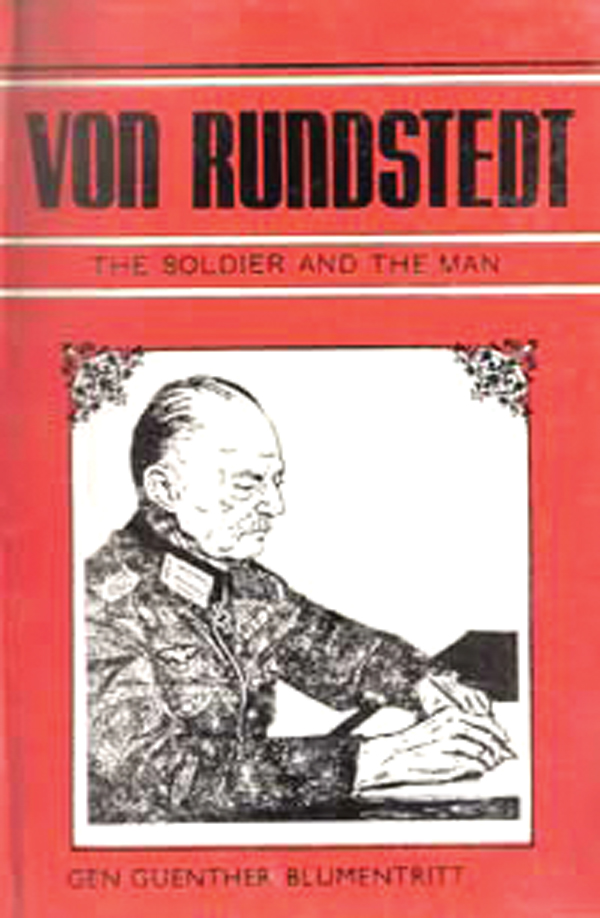 FIELD MARSHALL VON RUNDSTEDT, WORLD WAR I, PRUSSIAN ARMY, WORLD WAR II